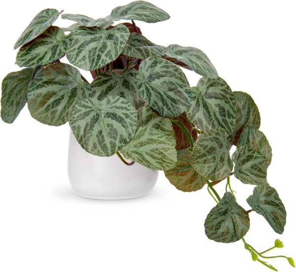 81SB0Z26W3L._AC_SL1500 Fake Plants Indoor 8 Inch Artificial Monstera Leaves in Ceramic Pot - Faux Potted Tropical Palm Plant for Home Aesthetic Decor Living Room Shelf Office