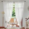 81SI23ykwZL._AC_SL1500 White Linen Sheer Curtains 96 Inch Length for Extra Wide Windows 84 Inch Width 2 Panel Back Tab Pocket Light Filter Semi Sheer Long Skinny Curtains for Living Room Rustic Farmhouse 8 FT Wide 84 x 96