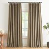 Natural Full Blackout Curtains Linen Blended Darkening Window Curtains 84 inch for Living Room Bedroom Thermal Insulated Pinch Pleat Drapes with Hooks 2 Panel 40"Wx84"L