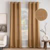 White Faux Linen Textured Curtains 72 Inch Length 2 Panels Set for Living Room Bedroom Privacy Casual Weave Farmhouse Burlap Semi Sheer Grommet Top Light Filtering Window Drapes, W37 x L72
