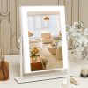 Lighted Makeup Mirror with Light, 9"x11" Vanity Mirror with Lights, Portable Tabletop Cosmetic Make Up Mirror, Smart Touch Control, Dual Power Supply, 360°Rotation