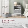 Nightstand, Bedside Table Small Dresser with Removable Fabric Drawers, End Table Side Table, Bedroom Furniture, Night Stand for Bedroom, Office, Cloud White and Dove Gray