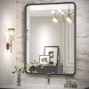 Black Bathroom Mirror for Wall, 24x36 Inch Rectangular Black Metal Framed Mirror, Modern Wall Mounted Vanity Mirror for Bathroom, Vertical or Horizontal