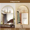 24"x36" Gold Arched Bathroom Mirror - Wall Mirror for Bathroom, Metal Frame Vanity Mirror, Dresser Mirror, Arch Decorative Mirrors for Living Room, Bedroom, Entryway, Mantle