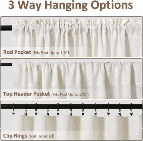 81ZBp41bruL._AC_SL1500 Natural Linen Curtains 78 Inch Length for Living Room Bedroom 2 Panels Set Rod Pocket Light Filtering Semi Sheer Window Curtains 52 Inch Width Boho Farmhouse Linen Drapes Cream Ivory, W52xL78