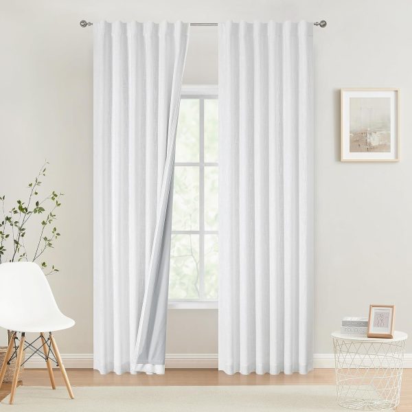 81_6ZaXPh0L._AC_SL1500 Chambray Blue Full Blackout Curtains 84 inch for Bedroom Living Room Darkening Soundproof Window Panels Thermal Insulated Rod Pocket Back Tab Grayish Blue Drapes 2 Panels 50" Wx84 L