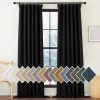 Faux Linen Curtains 90 inches Long for Doorway, Pinch Pleated Thick Room Darkening Window Treatments Noise Reducing Privacy for Living Room/Bedroom, Natural, W34 x L90, 2 Panels