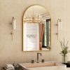 24"x36" Gold Arched Bathroom Mirror - Wall Mirror for Bathroom, Metal Frame Vanity Mirror, Dresser Mirror, Arch Decorative Mirrors for Living Room, Bedroom, Entryway, Mantle