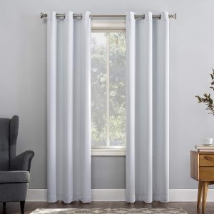 Energy Saving Blackout Grommet Curtain Panel, 40" x 84", Dove White 2 Count (Pack of 1)