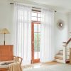 81aMGEPcxFL._AC_SL1500 White Linen Sheer Curtains 96 Inch Length for Extra Wide Windows 84 Inch Width 2 Panel Back Tab Pocket Light Filter Semi Sheer Long Skinny Curtains for Living Room Rustic Farmhouse 8 FT Wide 84 x 96