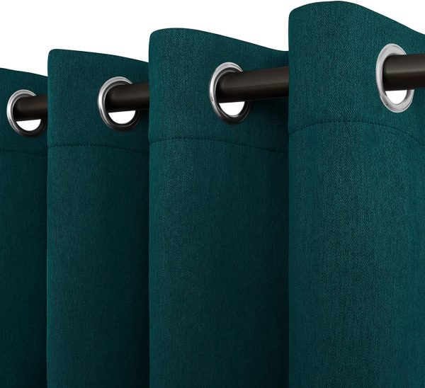 81aPt467FaL._AC_SL1500 Linen Textured 100% Blackout Curtain 100x96 Inch Extra Wide Patio Sliding Door Curtain Solid Thermal Insulated Room Curtain for Bedroom, Living Room (1 Panel, White)