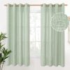 Natural Linen Curtains 63 Inch Length 2 Panels Bronze Grommet Linen Textured Short Window Drapes Light Filtering for Living Room Bedroom, 52 X 63 Inch