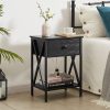 81ak_O7xkmL._AC_SL1500 Nightstands, Modern End Side Tables,Night Stand with Drawer &Storage Shelf for Bedroom living Room Office Lounge, Black