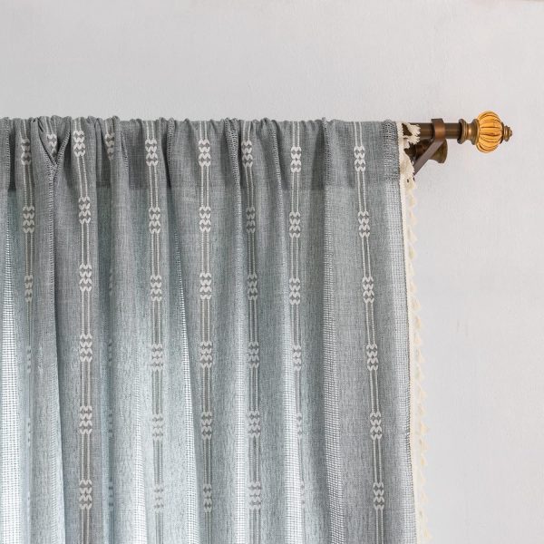 81aqo4RE9fL._AC_SL1500 Boho Curtains Semi-Blackout Window Curtains 84 Inch 2 Pannels for Living Room, Linen Tassels Farmhouse Curtains with Embroidery for Bedroom Rod Pocket Draperies 52" W x 84" L,Off White