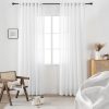 81bX6J5e6LL._AC_SL1500 White Linen Sheer Curtains 96 Inch Length for Extra Wide Windows 84 Inch Width 2 Panel Back Tab Pocket Light Filter Semi Sheer Long Skinny Curtains for Living Room Rustic Farmhouse 8 FT Wide 84 x 96