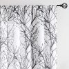 Tree Print Yellow Grey and White Curtains for Living Room Windows - Linen Textured Grommet Branches Pattern Window Treatment Set for Bedroom - 50" W x 96" L - (2 Panels)