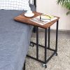 81ctAWzwgvL._AC_SL1200 Tangkula Industrial Mobile End Table, Movable Side Table for Coffee Tablet, Rustic C Table with Rolling Casters, Portable Side Table for Couch Bed, Sofa, Living Room Bedroom