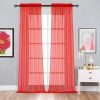 81cyE2OckzL._AC_SL1500 2 Pack: Basic Rod Pocket Sheer Voile Window Curtain Panels - Assorted Colors (White, 84 in. Long)