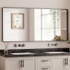 81d6H0OWeFL._AC_SL1500 Black Metal Framed Bathroom Mirrors for Wall, 20 x 30 Inch Rounded Rectangle Bathroom Vanity Mirror, Matte Black Farmhouse Mirror with Seamless Frame, HD Tempered Glass(Horizontal/Vertical)