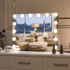 Hollywood Vanity Mirror with Lights, Vanity Makeup Mirror with 9 LED Bulbs, 3 Color Lighting Modes, U-Shaped Bracket, Smart Touch Control