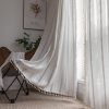 81eA4IYw-bL._AC_SL1500 Boho Curtains Semi-Blackout Window Curtains 84 Inch 2 Pannels for Living Room, Linen Tassels Farmhouse Curtains with Embroidery for Bedroom Rod Pocket Draperies 52" W x 84" L,Off White