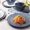 81eBIWzGLwL._AC_SL1500 12 Piece Melamine Dinnerware Set - Durable, Dishwasher Safe Blue Plates and Bowls - Dining, Parties, Camping Dish Set Blue Planet Collection