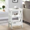 81eL6ATcruL._AC_SL1500 Nightstand Sofa Side Table with 3-Tier Storage Shelf for Living Room, Bedroom, Stable Steel Frame, Easy Assembly, End, White