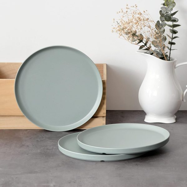 Melamine Dinnerware Sets, Dinnerware Sets For 4, 12pcs Plates And Bowls Sets Unbreakable Dishwasher Safe BPA Free (Sage Green)