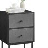 Nightstand, Bedside Table Small Dresser with Removable Fabric Drawers, End Table Side Table, Bedroom Furniture, Night Stand for Bedroom, Office, Cloud White and Dove Gray