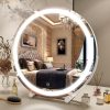 81g7wM7J8QL._AC_SL1500 13 Inch Vanity Mirror with Lights, LED Makeup Mirror for Bedroom Makeup, Light up Mirror Smart Touch Control 3 Colors Dimmable, 360 Rotation (White)