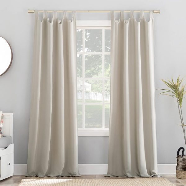 Energy Saving Blackout Tab Top Curtain Panel, 40" x 84", Blush Pink