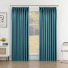81gqStL5OxL._AC_SL1500 Pure White Pinch Pleat Curtain 52" W x 63" L Solid Thermal Insulated 50% Blackout Patio Door Curtain Panel Drape for Traverse Rod and Track with Tieback, (One Panel)