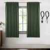 Blackout Curtains 96 Inches Long 2 Panel Set for Living Room,Black Out Room Darkening Thermal Pleated Back Tab Hooks Rings Pleat 8 FT Track Ceiling to Floor Length Curtains for Bedroom Window,Cream