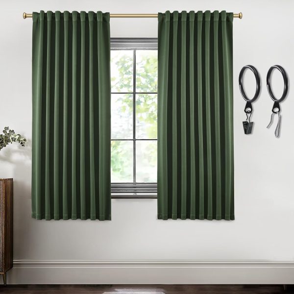 Blackout Curtains 96 Inches Long 2 Panel Set for Living Room,Black Out Room Darkening Thermal Pleated Back Tab Hooks Rings Pleat 8 FT Track Ceiling to Floor Length Curtains for Bedroom Window,Cream