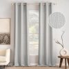 White Faux Linen Textured Curtains 72 Inch Length 2 Panels Set for Living Room Bedroom Privacy Casual Weave Farmhouse Burlap Semi Sheer Grommet Top Light Filtering Window Drapes, W37 x L72