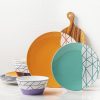 81j-6fbfyFL._AC_SL1500 12 Piece Melamine Dinnerware Set - Durable, Dishwasher Safe Blue Plates and Bowls - Dining, Parties, Camping Dish Set Blue Planet Collection