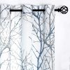 Tree Print Yellow Grey and White Curtains for Living Room Windows - Linen Textured Grommet Branches Pattern Window Treatment Set for Bedroom - 50" W x 96" L - (2 Panels)
