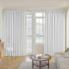 81jPw1DSRaL._AC_SL1500 Pure White Pinch Pleat Curtain 52" W x 63" L Solid Thermal Insulated 50% Blackout Patio Door Curtain Panel Drape for Traverse Rod and Track with Tieback, (One Panel)