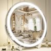 81mTXafCe3L._AC_SL1500 13 Inch Vanity Mirror with Lights, LED Makeup Mirror for Bedroom Makeup, Light up Mirror Smart Touch Control 3 Colors Dimmable, 360 Rotation (White)