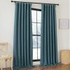 Faux Linen Curtains 90 inches Long for Doorway, Pinch Pleated Thick Room Darkening Window Treatments Noise Reducing Privacy for Living Room/Bedroom, Natural, W34 x L90, 2 Panels