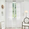 81ogfIOpT3L._AC_SL1500 White Linen Sheer Curtains 96 Inch Length for Extra Wide Windows 84 Inch Width 2 Panel Back Tab Pocket Light Filter Semi Sheer Long Skinny Curtains for Living Room Rustic Farmhouse 8 FT Wide 84 x 96