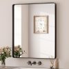 81ps8HpHhfL._AC_SL1500 Black Metal Framed Bathroom Mirrors for Wall, 20 x 30 Inch Rounded Rectangle Bathroom Vanity Mirror, Matte Black Farmhouse Mirror with Seamless Frame, HD Tempered Glass(Horizontal/Vertical)