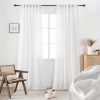 81q0yPsvh4L._AC_SL1500 White Linen Sheer Curtains 96 Inch Length for Extra Wide Windows 84 Inch Width 2 Panel Back Tab Pocket Light Filter Semi Sheer Long Skinny Curtains for Living Room Rustic Farmhouse 8 FT Wide 84 x 96