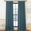 Faux Linen Curtains 90 inches Long for Doorway, Pinch Pleated Thick Room Darkening Window Treatments Noise Reducing Privacy for Living Room/Bedroom, Natural, W34 x L90, 2 Panels