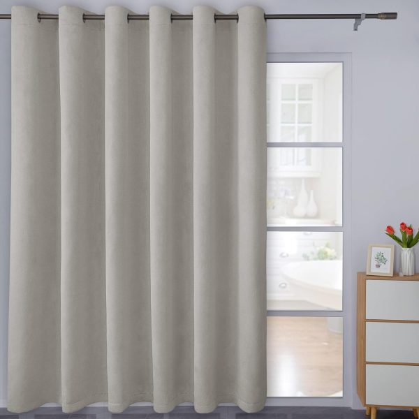 81qysDeVtkL._AC_SL1500 Linen Textured 100% Blackout Curtain 100x96 Inch Extra Wide Patio Sliding Door Curtain Solid Thermal Insulated Room Curtain for Bedroom, Living Room (1 Panel, White)