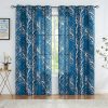 Tree Print Yellow Grey and White Curtains for Living Room Windows - Linen Textured Grommet Branches Pattern Window Treatment Set for Bedroom - 50" W x 96" L - (2 Panels)