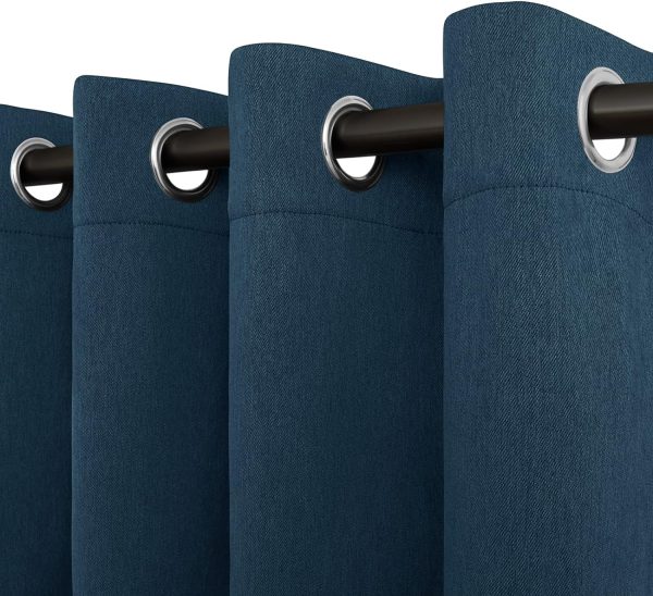 81sSM_W9jEL._AC_SL1500 Linen Textured 100% Blackout Curtain 100x96 Inch Extra Wide Patio Sliding Door Curtain Solid Thermal Insulated Room Curtain for Bedroom, Living Room (1 Panel, White)