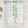 81swGMfNTbL._AC_SL1500 White Linen Sheer Curtains 96 Inch Length for Extra Wide Windows 84 Inch Width 2 Panel Back Tab Pocket Light Filter Semi Sheer Long Skinny Curtains for Living Room Rustic Farmhouse 8 FT Wide 84 x 96