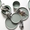 Melamine Dinnerware Sets, Dinnerware Sets For 4, 12pcs Plates And Bowls Sets Unbreakable Dishwasher Safe BPA Free (Sage Green)