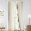 Natural Full Blackout Curtains Linen Blended Darkening Window Curtains 84 inch for Living Room Bedroom Thermal Insulated Pinch Pleat Drapes with Hooks 2 Panel 40"Wx84"L